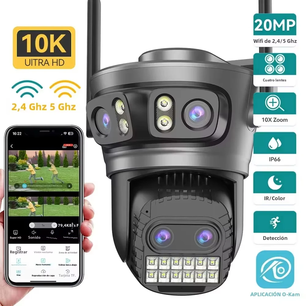 8K 20MP 5G Четыре объектива Три экрана 10X Zoom PTZ Wifi IP-камера 10MP Двойной объектив Два экрана Автоматическое отслеживание