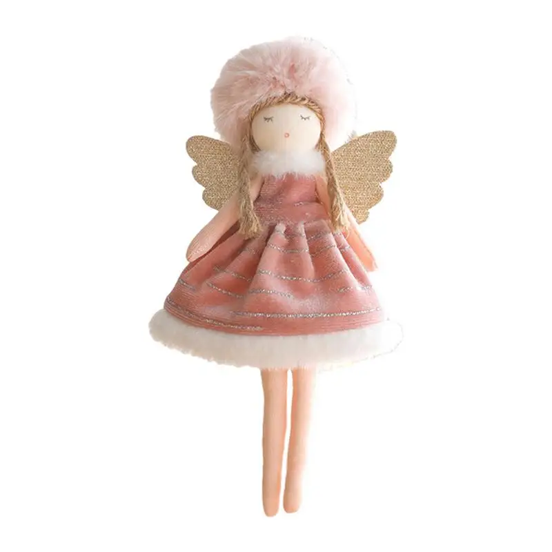 Decorative Plush Angel Pendants Velvet Decorative Ornaments Portable Bound Foot Angel Christmas Decor For Christmas Tree Balcony