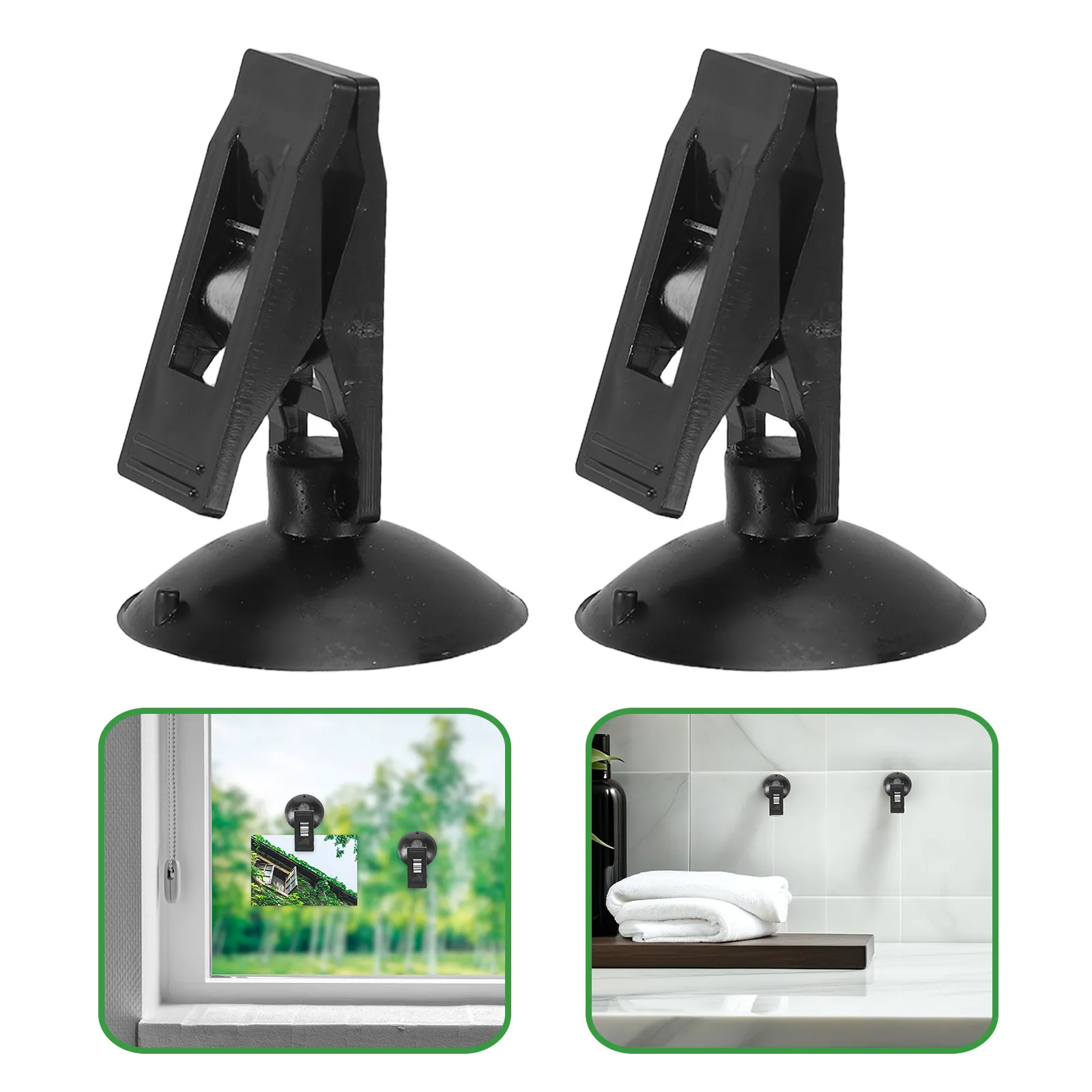 8Pcs Suction Cup Car Clips Black 1.97x1.26x1.26inch Windscreen Parking Permit Holder Ticket Bill Organizer Shower Curtain Clamp