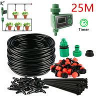 25M DIY Drip Irrigation System Automatic Watering Irrigation System Kit Garden Hose Micro Drip Watering Kits Adjustable Dripper