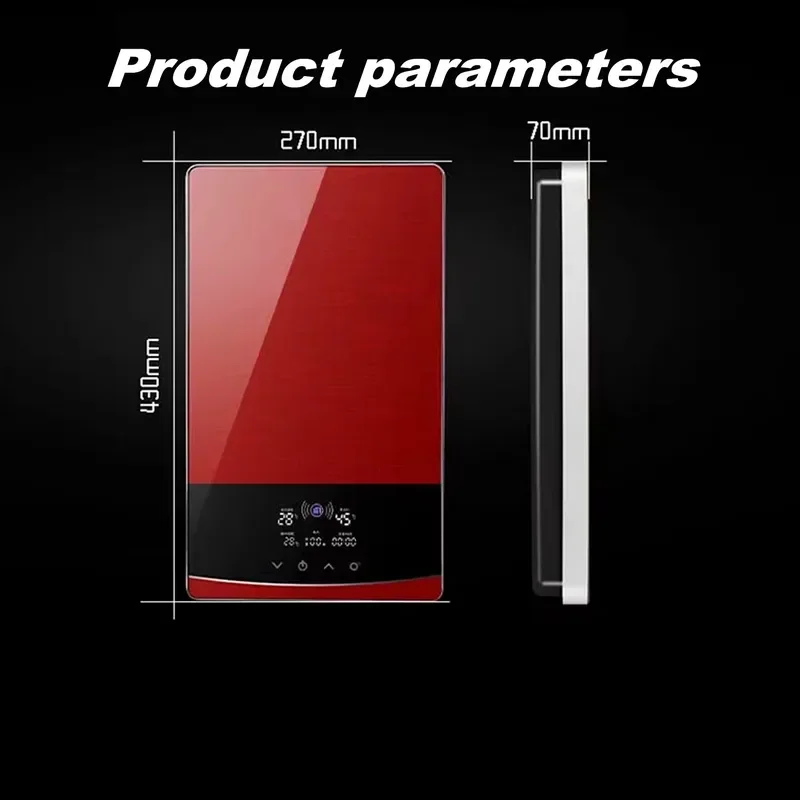 For Portable Mini Plastic Electric Water Heater Quick Heating Direct Shower Bath Hotel Use IPX5 Waterproof English