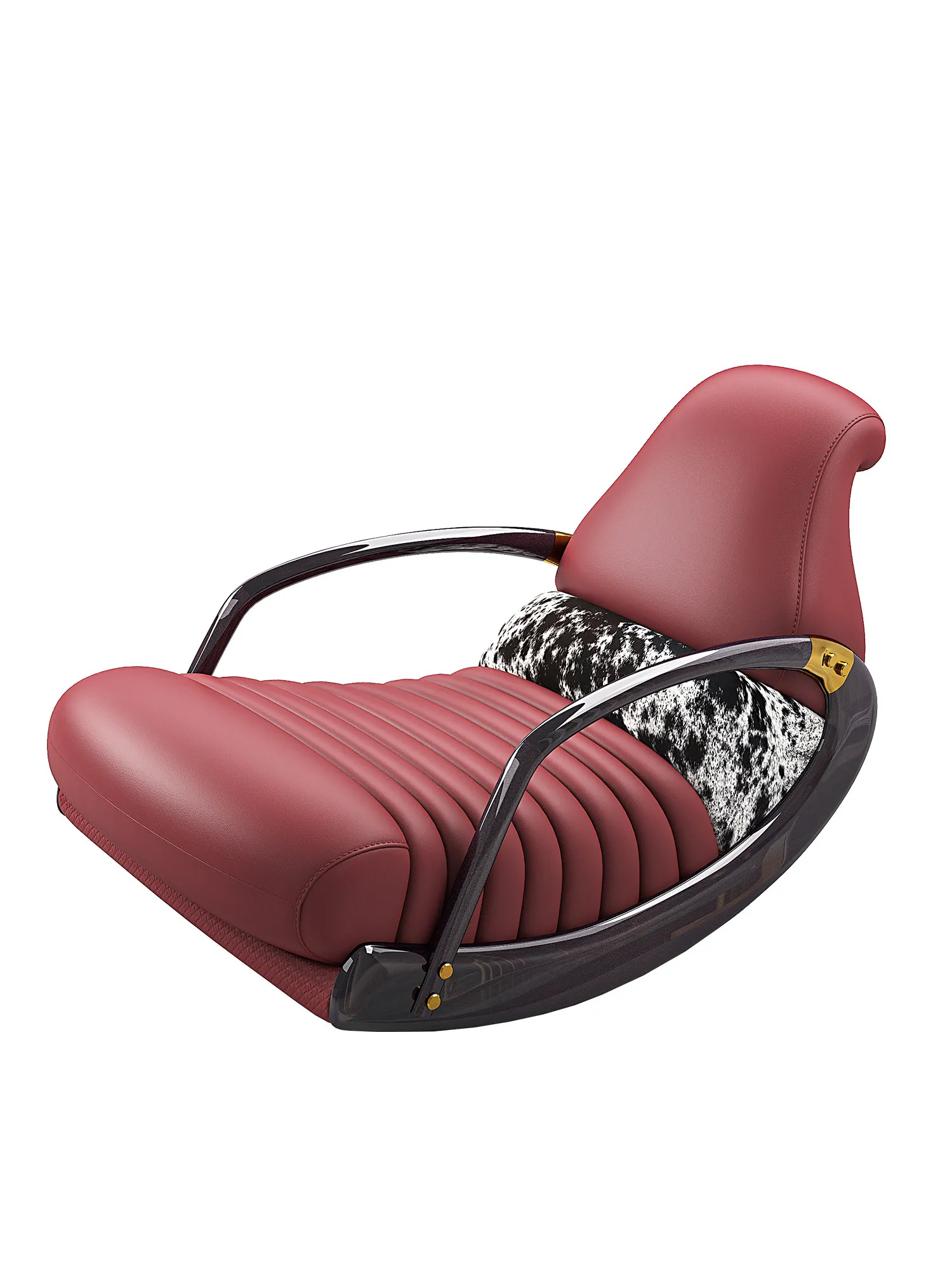 

Leather rocking chair caterpillar leisure recliner art