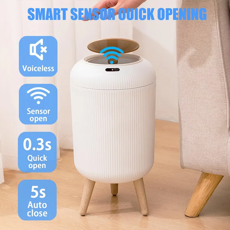 

Сенсорный автоматический переключатель, мусорный бак, 10 л, большая емкость, встроенный, против запаха и водонепроницаемый мусорный бак для кухни и ванной комнаты