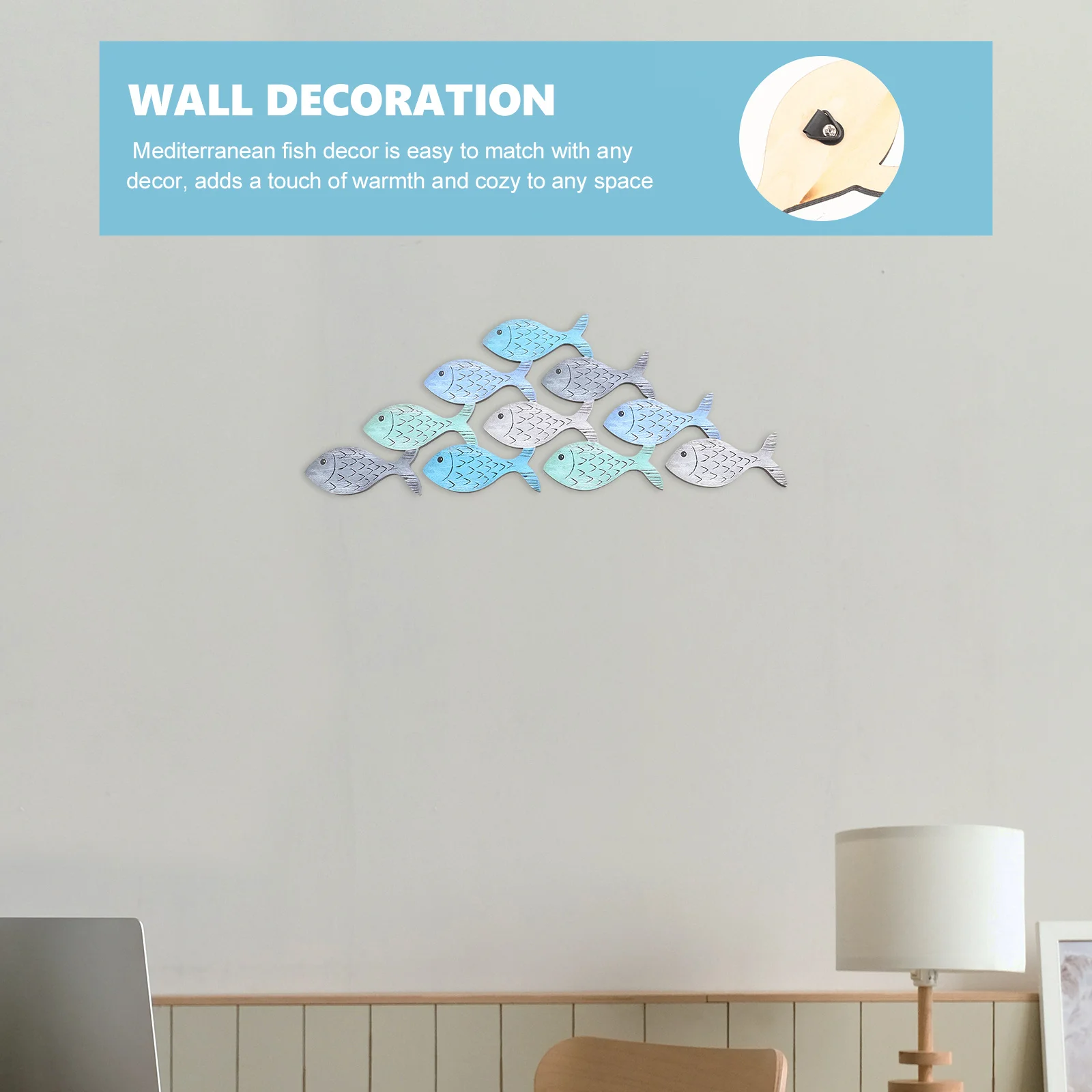 

Wooden Fish Wall Hanging Tropical Beach Decor for Home Boat Lake House Interior Outdoor Space Mediterranean Style Crafted Design