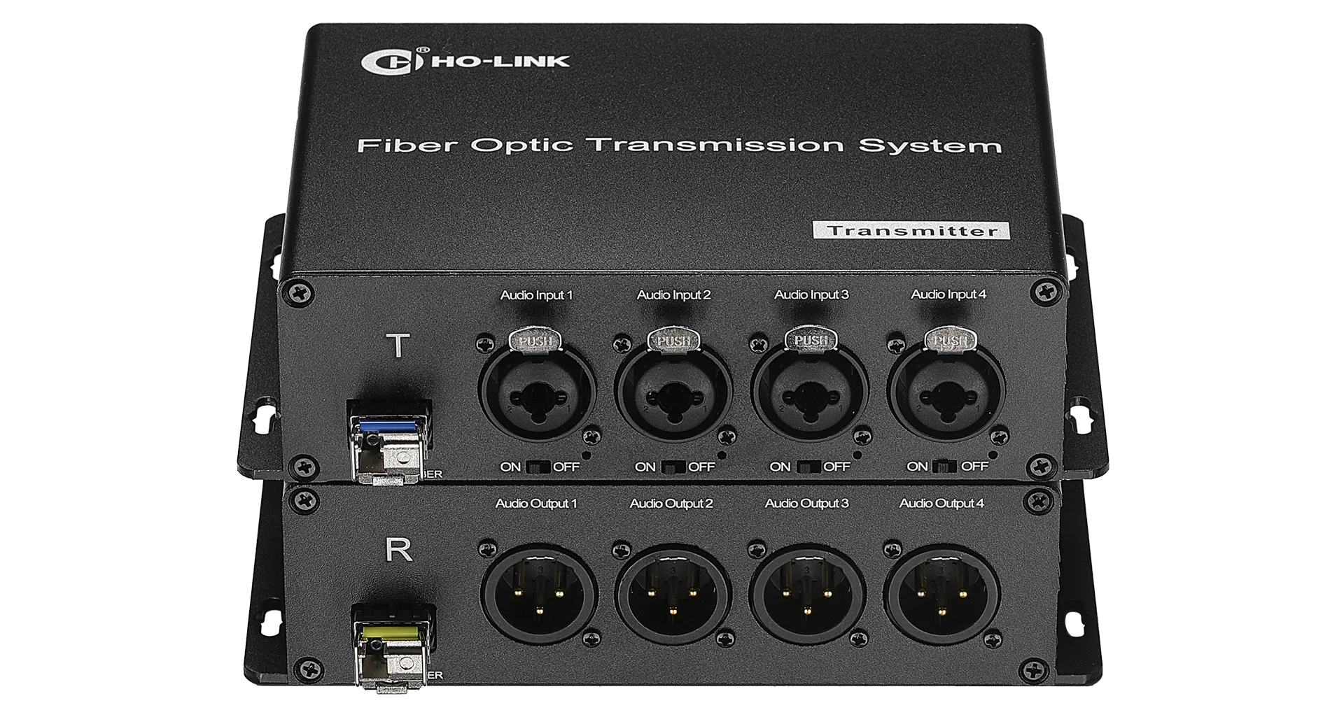 4-ch XLR Audio To Fiber Converter Balanced Audio Over Single Fiber Single Mode