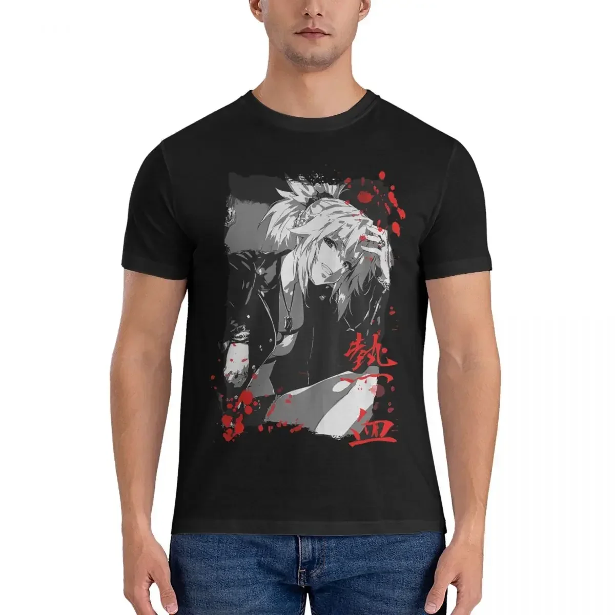 Vintage Fate - Mordred T-Shirts Men Crewneck Cotton T Shirt Grand Order Short Sleeve Tee Shirt Original Tops