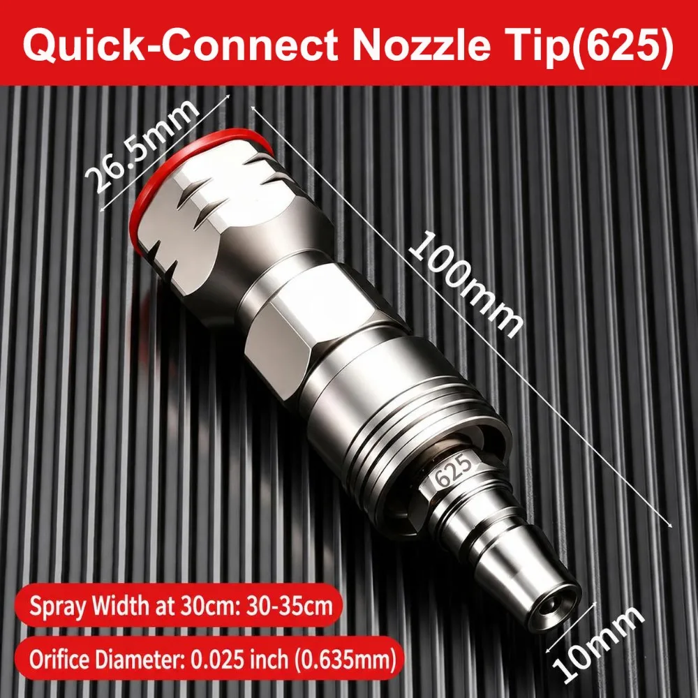 Quick Connect Airless Paint Sprayer Tips Stainless Steel Pressure Fed Airless Sprayer Nozzle Fine Atomization Direct Spray