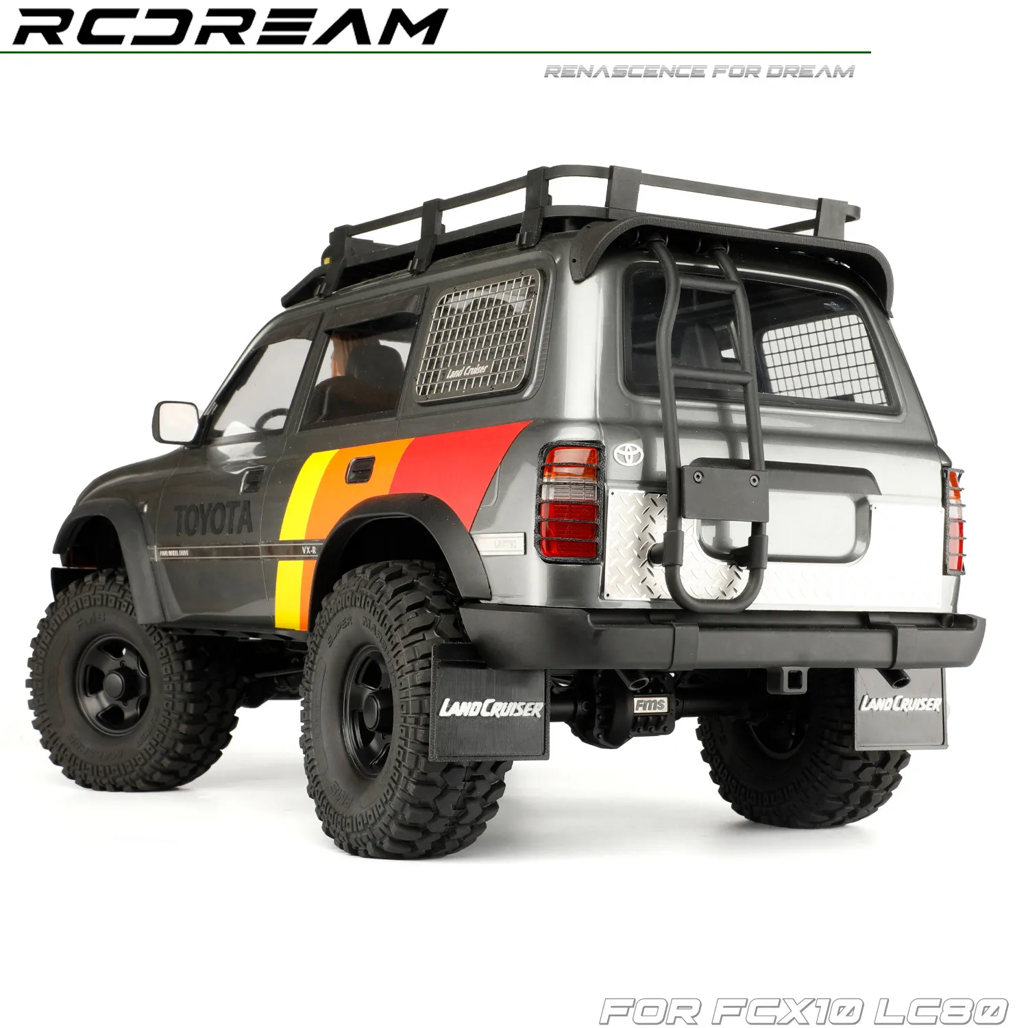 FCX10 LC80 Land Patrol Mudguard Film Soft Rubber Mudguard Mudguard Exhaust Pipe Simulation Accessories