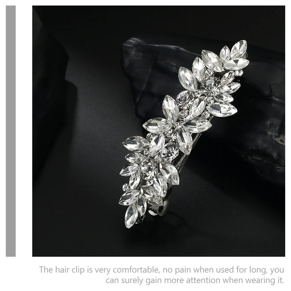 قطعتان من مشابك الشعر المصنوعة من حجر الراين مصنوعة من مادة سبائك ممتازة وإكسسوارات لامعة متينة للنساء والفتيات وحفلات الزفاف والخطوبة #5