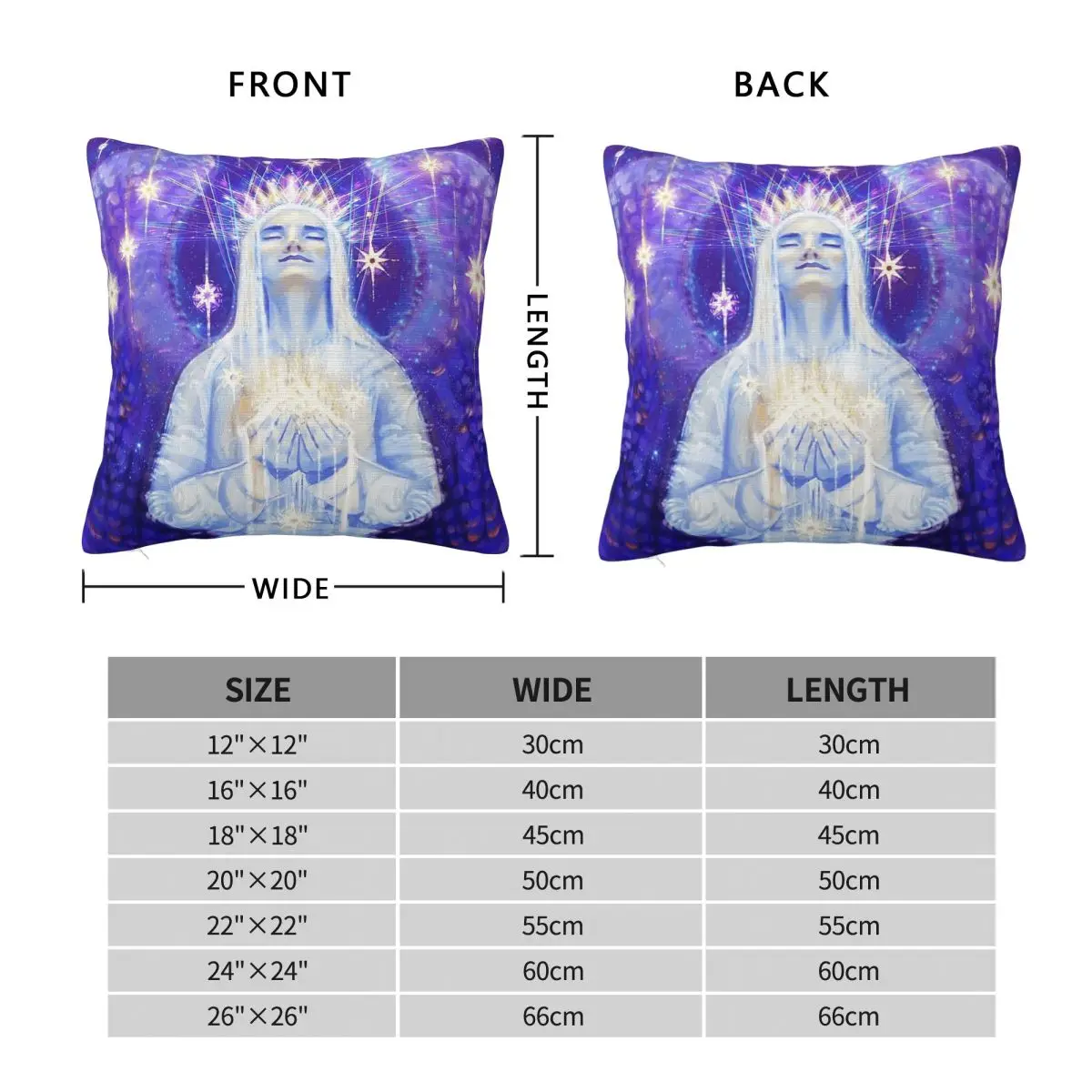 Manifestation Violet Angel Square Pillowcase Polyester Linen Velvet Creative Zip Decor Throw Pillow Case Sofa Cushion Cover