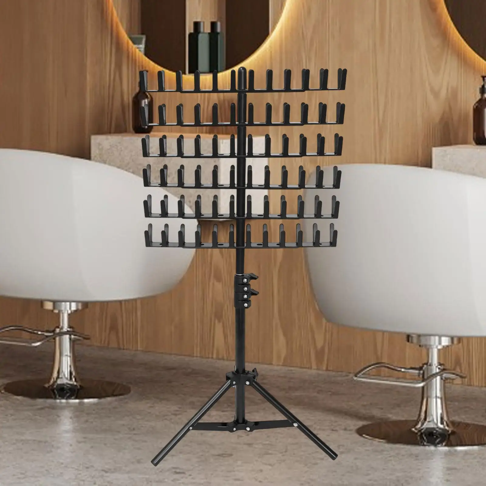 Braiding Hair Rack,Double Sided Braid Rack,144 Pegs Height Adjustable Hair Extension Holder,Separator Stand for Stylists