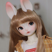 New GOKI DOLL 1/6 points cute rabbit bjd send rabbit ears two-dimensional resin joint movable doll gift with clothes and shoes