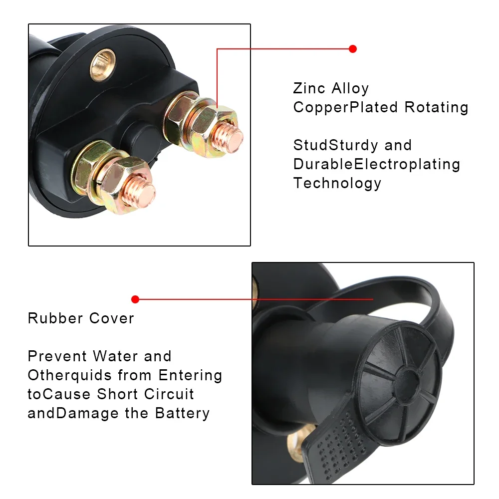 1pc Removable Keys Car Battery Disconnect Switch Car Accessories For Truck Boat Marine ATV Cut Off Kill Switch Power Isolator