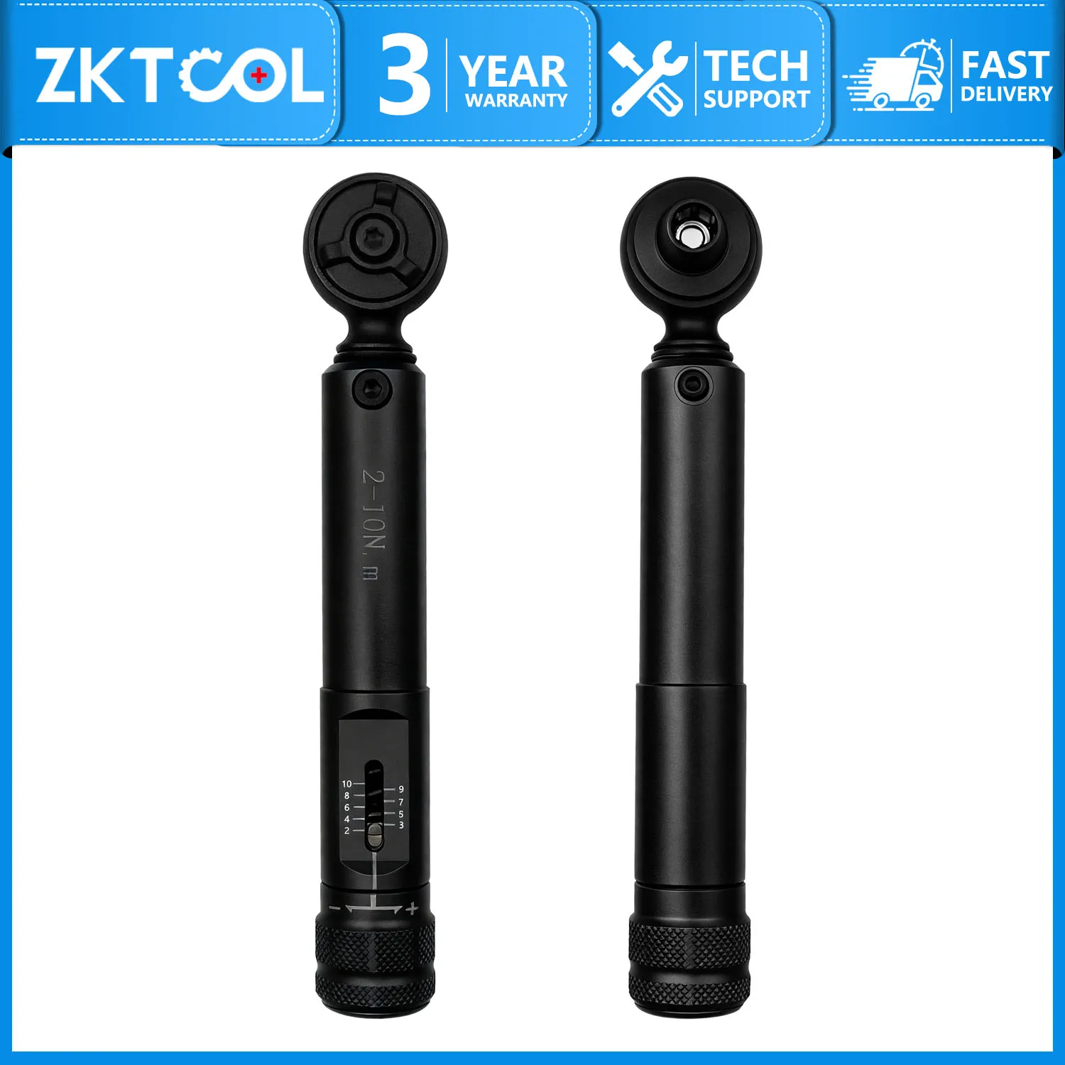 2-10 Nm Mini Preset Torque Wrench, Two-Way Adjustable Clamp Bicycle Repair Wrench, Hand Tool with Torque Indicator, Black