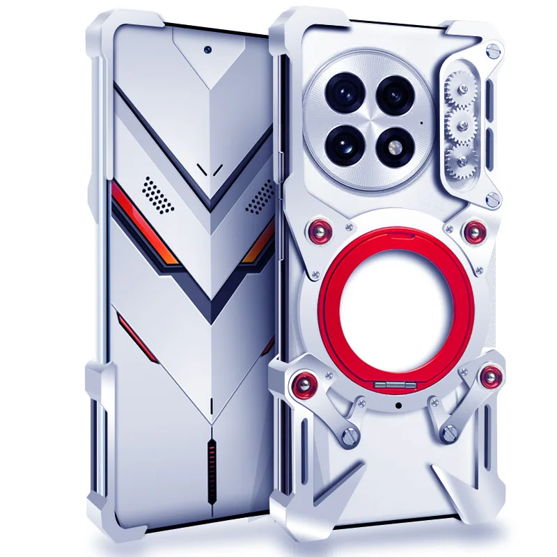 

Алюминиевый безрамный чехол для Oneplus 13R, вращающийся кронштейн, металлический противоударный чехол без оправы