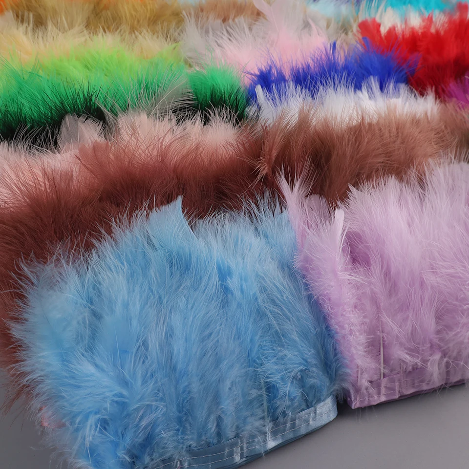 10-15cm Turkey Feathers Trim Fluffy Marabou Fringe for DIY Wedding Clothes Decoration Dress Accessories Sewing Plumes Ribbon