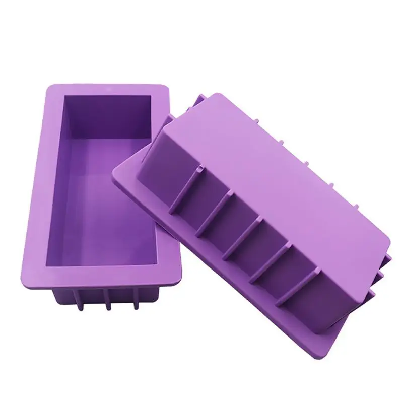 Rectangle Silicone Soap Mold 38 Oz 1000ml Flexible Easy Removal DIY Handmade Soap Mould Muffin Loaf Making Mould