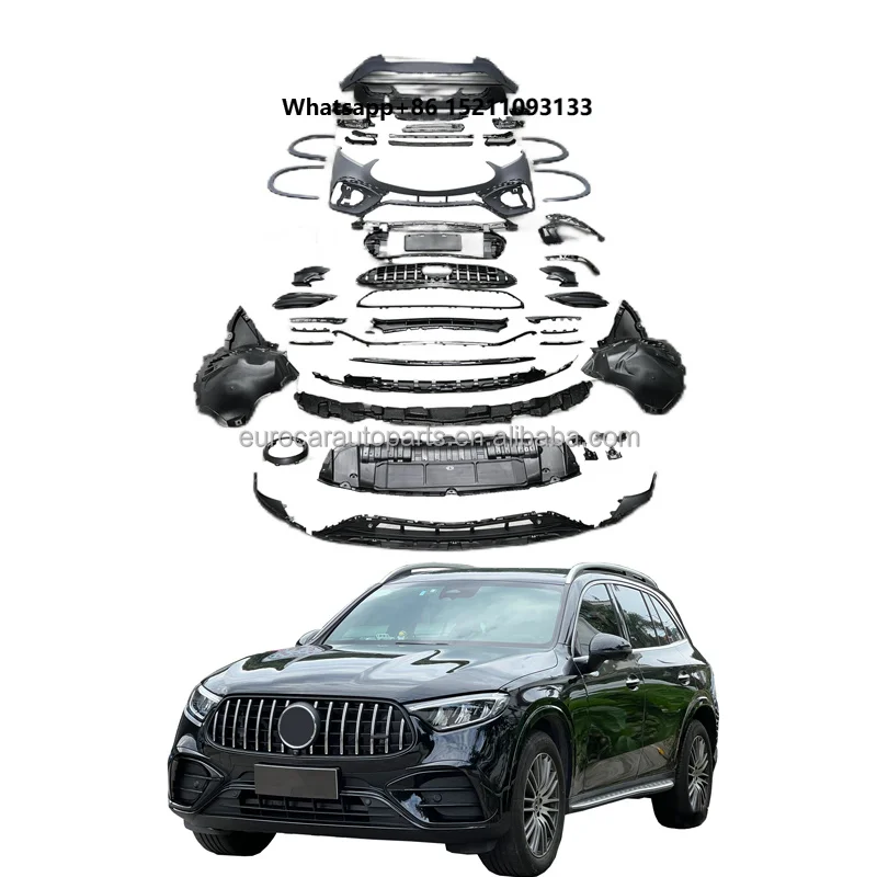 New GLC Class X254 Upgrade to X254 G63 2023+ Style Look Car Body Kit for GLC300 GLC260 GLC43 Auto Retrofit Bumper Grille