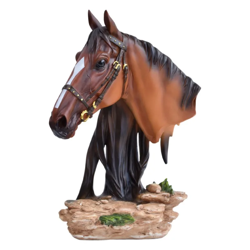 Advanced European Style Home Resin Victory Horse Statue, Living Room, Cabinet, Office Desktop Decoration Animal Statue