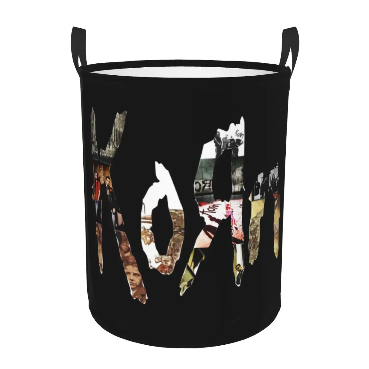 Custom Heavy Metal Music Band Korns Laundry Basket Foldable Toy Clothes Hamper Storage Bin for Kids Nursery