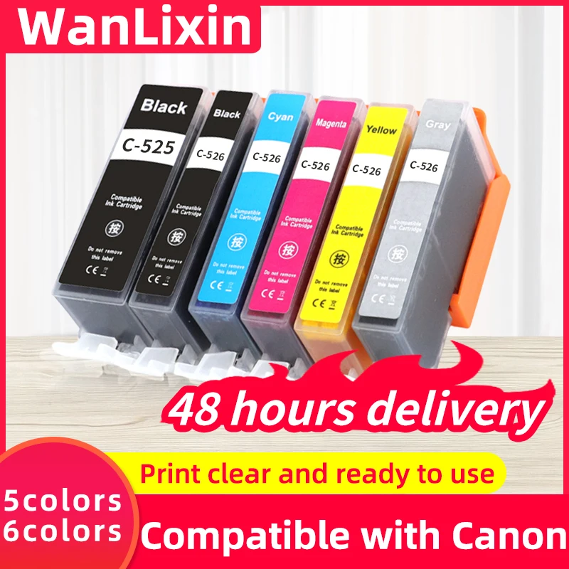 

PGI525 CLI526 PGI 525 CLI 526 Ink Cartridges for Canon Pixma iP4850 ix6550 MG5150 MG5250 MG6150 MG8150 MX885 MG5350 Printer