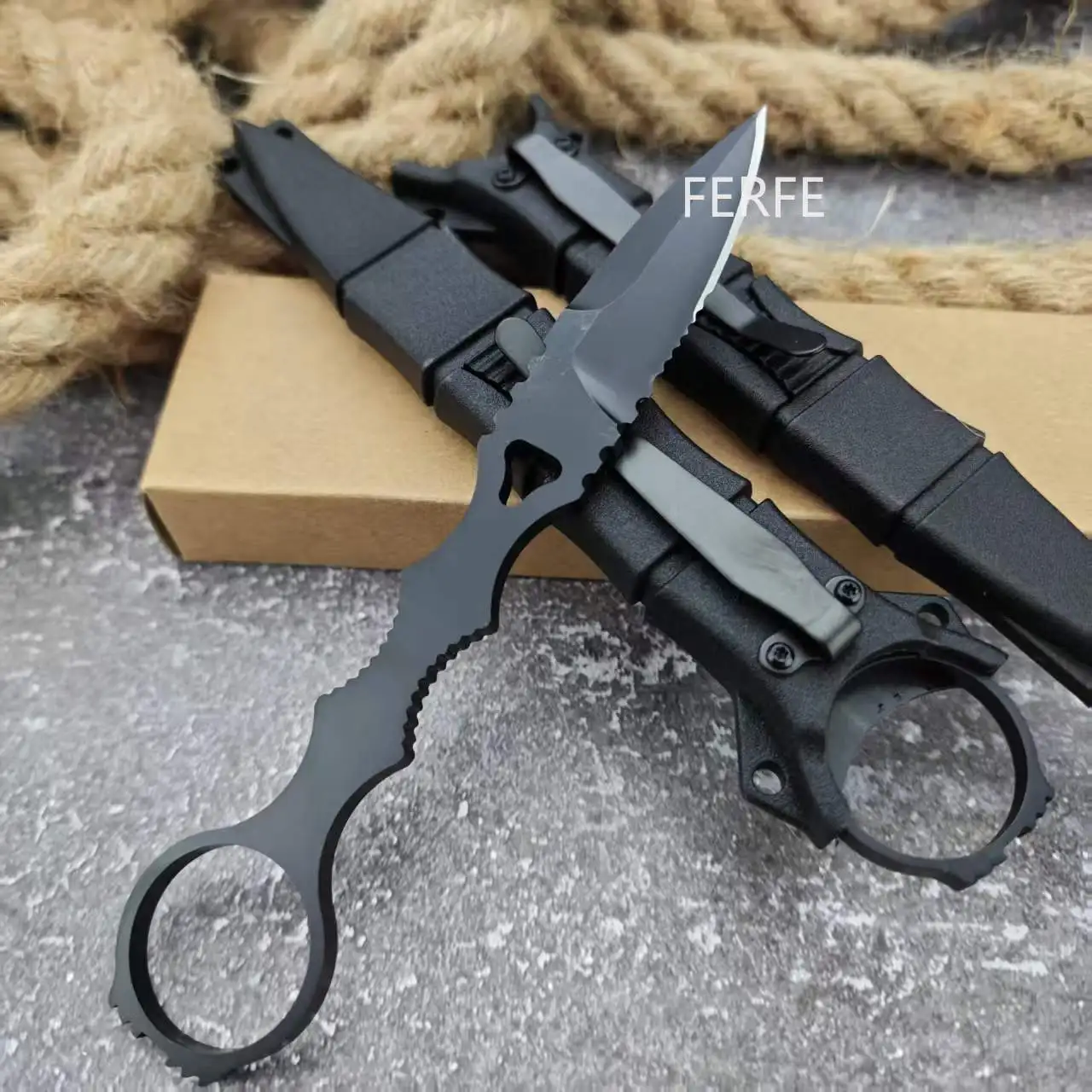 440C Stainless Steel Outdoor Knife - Compact Tool, Fixed Blade Field Adventure & EDC Practical Camping Essentials Portable Knife
