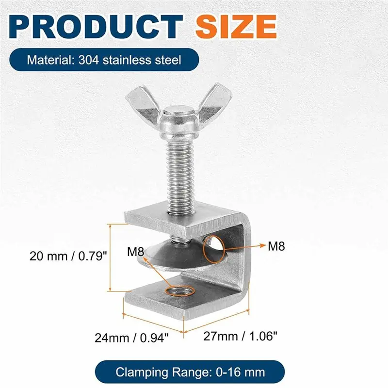 ABZL C Clamps Adjustable 20Mm Mini Clamp Heavy Duty Metal U Clip