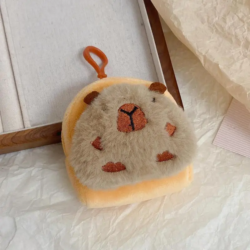 Capybara Portamonete in peluche Portamonete Portamonete Portachiavi con ciondolo in peluche Borsa in peluche Capybara per compleanno Festa dei bambini Natale