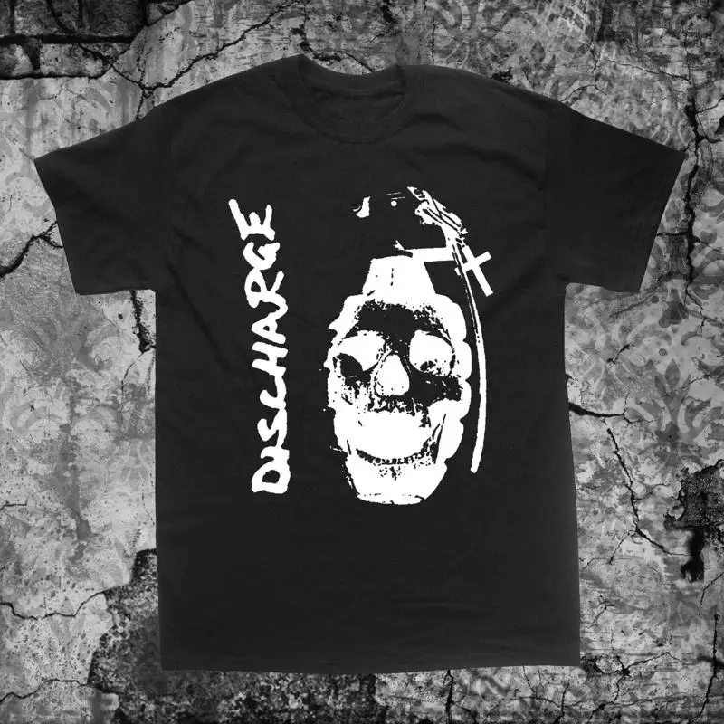 Rare Discharge Men Black All Size T shirt