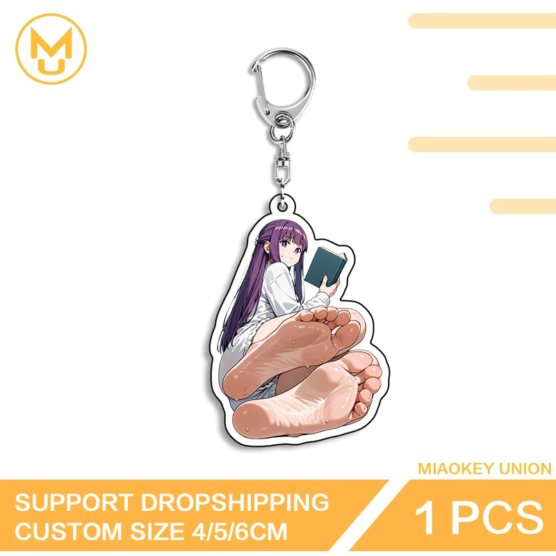 Fern Lovely Girl Exquisite Sitting Posture Eye Catching Double Sided Key Chains Daily Wear Anime Jewelry Accessories Gifts