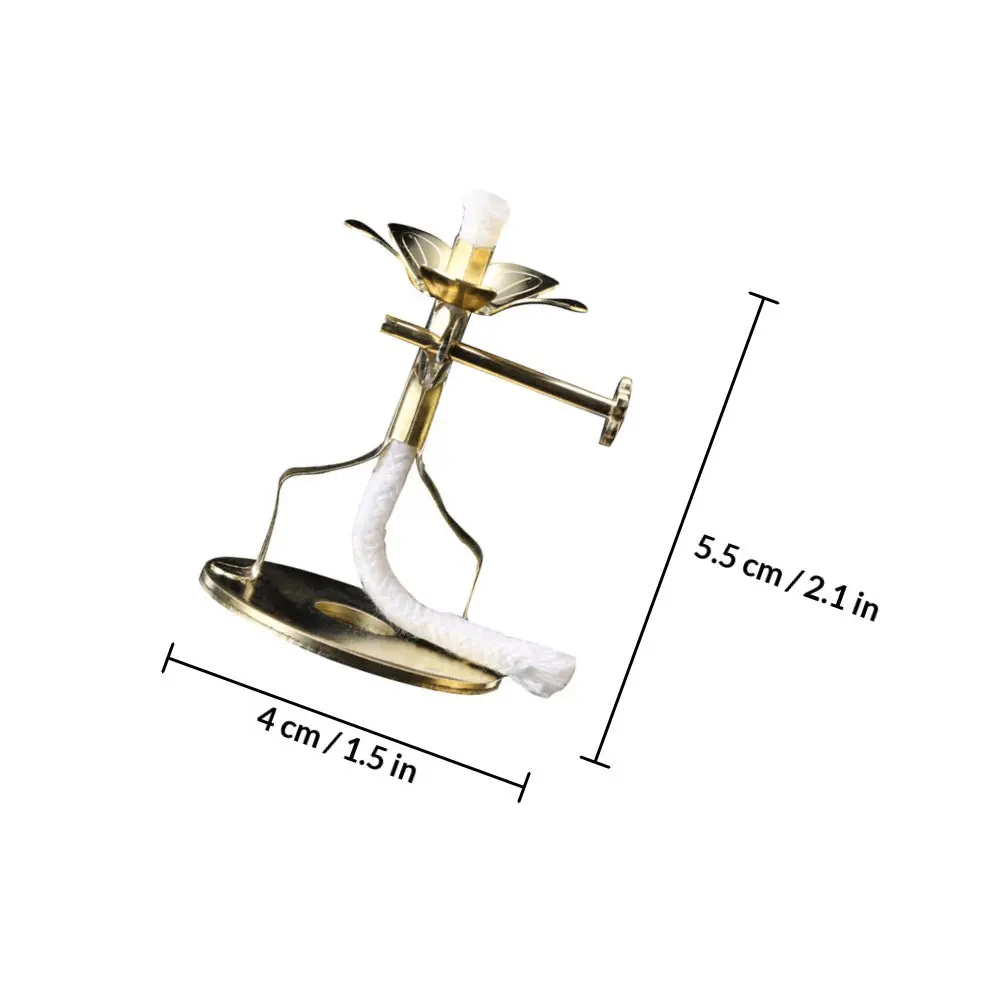 2Pcs Windproof Oil Lamp Wick Holder Premium Alloy Butter Lamp Stand Small Exquisite Base Buddhist Altar Supplies
