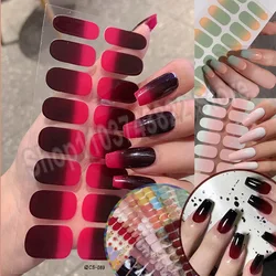 Nude Semi-cured Gel Nail Wraps Sticker Long-lasting Uv Led Lamp French Nail Decal Omber Nail Waterproof Semi-cured Sticke 16tips