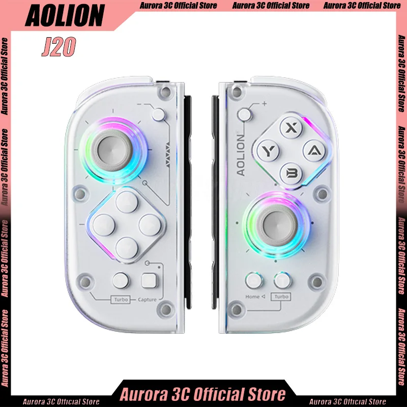 

Aolion J20 Knight Gamepad Left And Right Switch Motion Sensing Hall Joystick Wireless Custom Gaming Contorllers Game Accessories