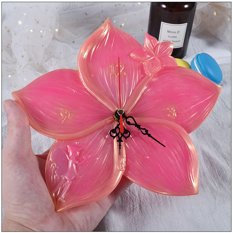 Large Clock Resin Mold,Round Clock Silicone Mold Wall Hanging Clock Epoxy Mold with Pointer for DIY Crafts Jewelry Making