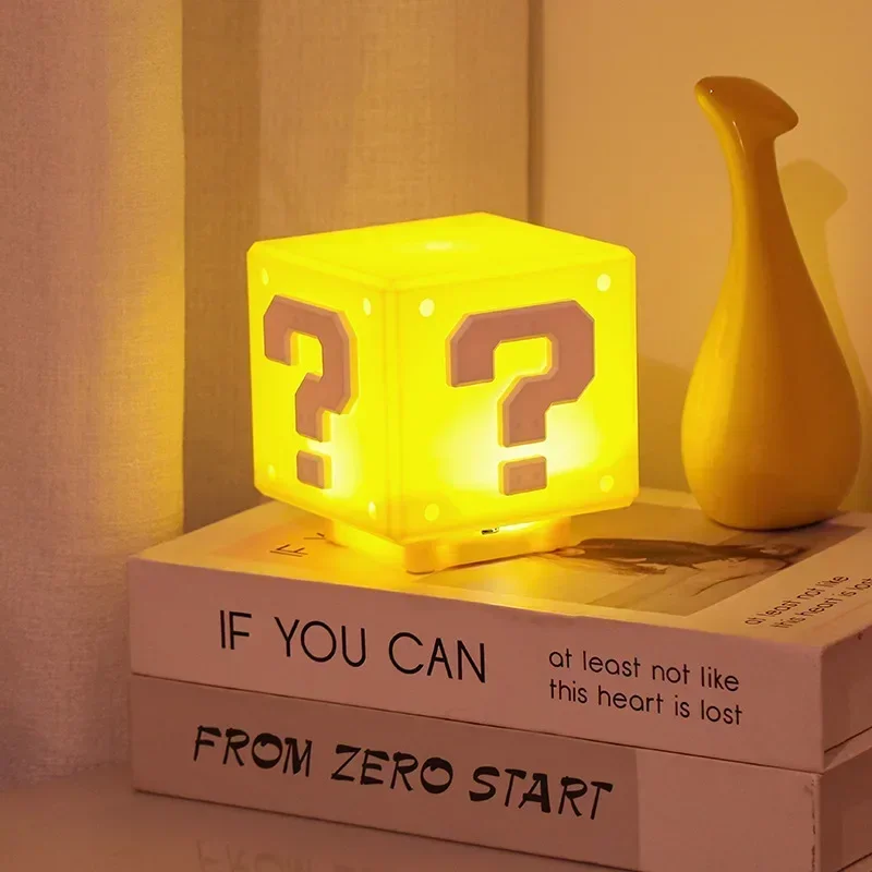 Cartoon Plastic Question Mark Lamp Sound Effect Home Desktop Anime Decoration Light Mary Nightlight Square Atmosphere LED Lights
