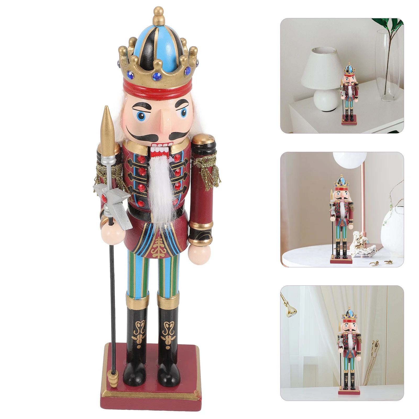 

Wood Nutcracker Soldier Xmas Table Ornament Christmas Desktop Nutcracker Decor Traditional Holiday Figure