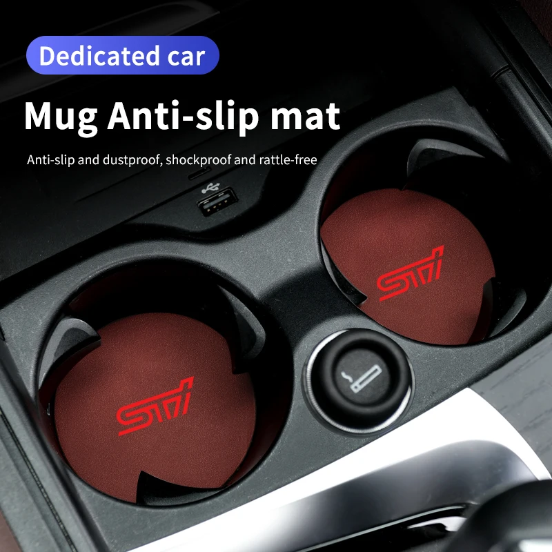 2PCS Car Coasters Water Cup Holder Pad Non-slip Cup Slot Mats Holder For Subaru Impreza Legacy WRX STI BRZ XV WRC Forester Cross