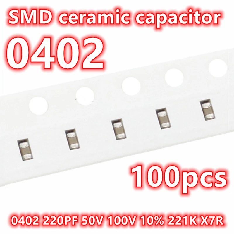 (100 stücke) original 221 220pf 50v v k x7r smd keramik kondensator ic