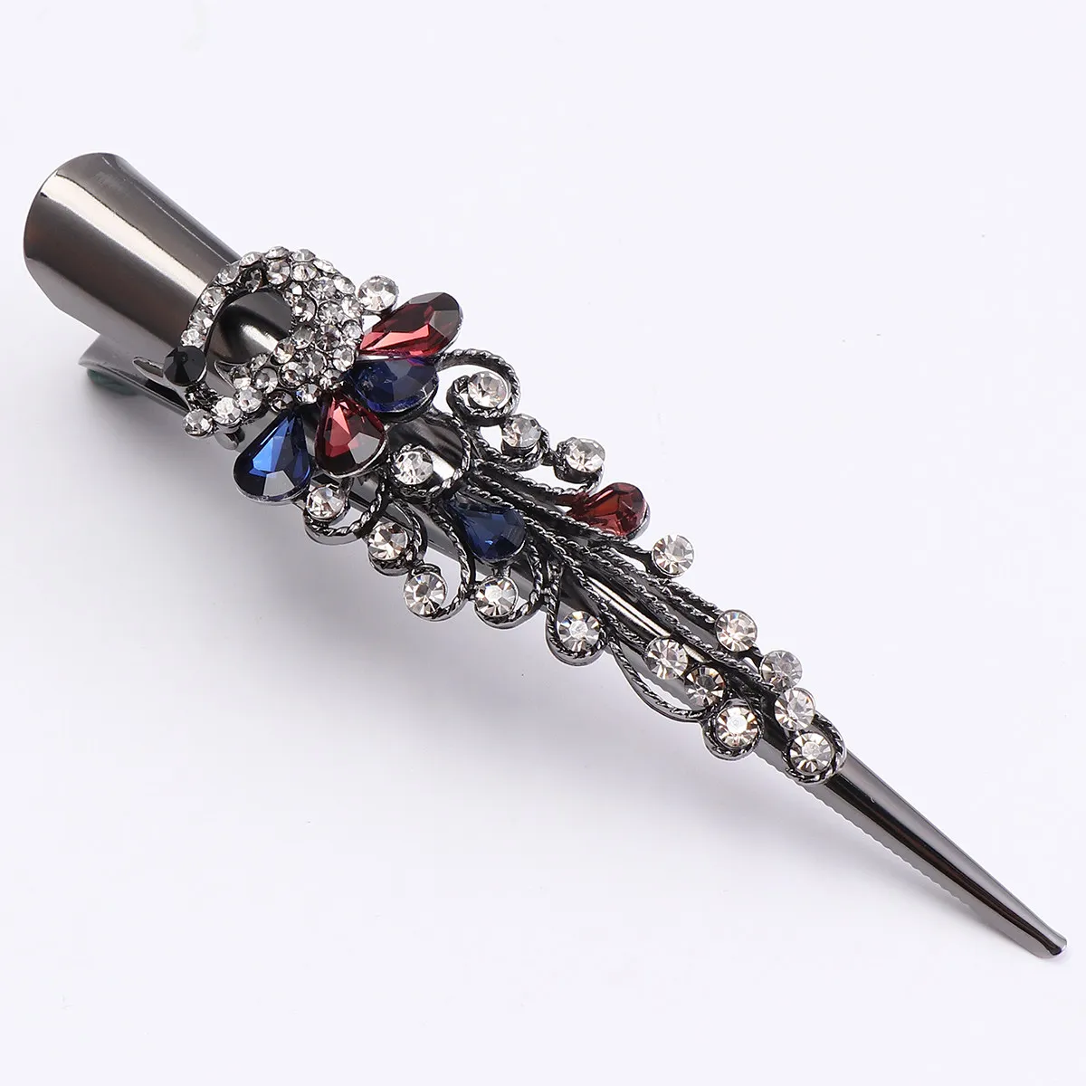 

1Pcs Cow Horn Hair Clip Luxury Alloy Rhinestone Accented Barrette Chic Hair Accessory for Women Elegant Headdress Bang Barrette