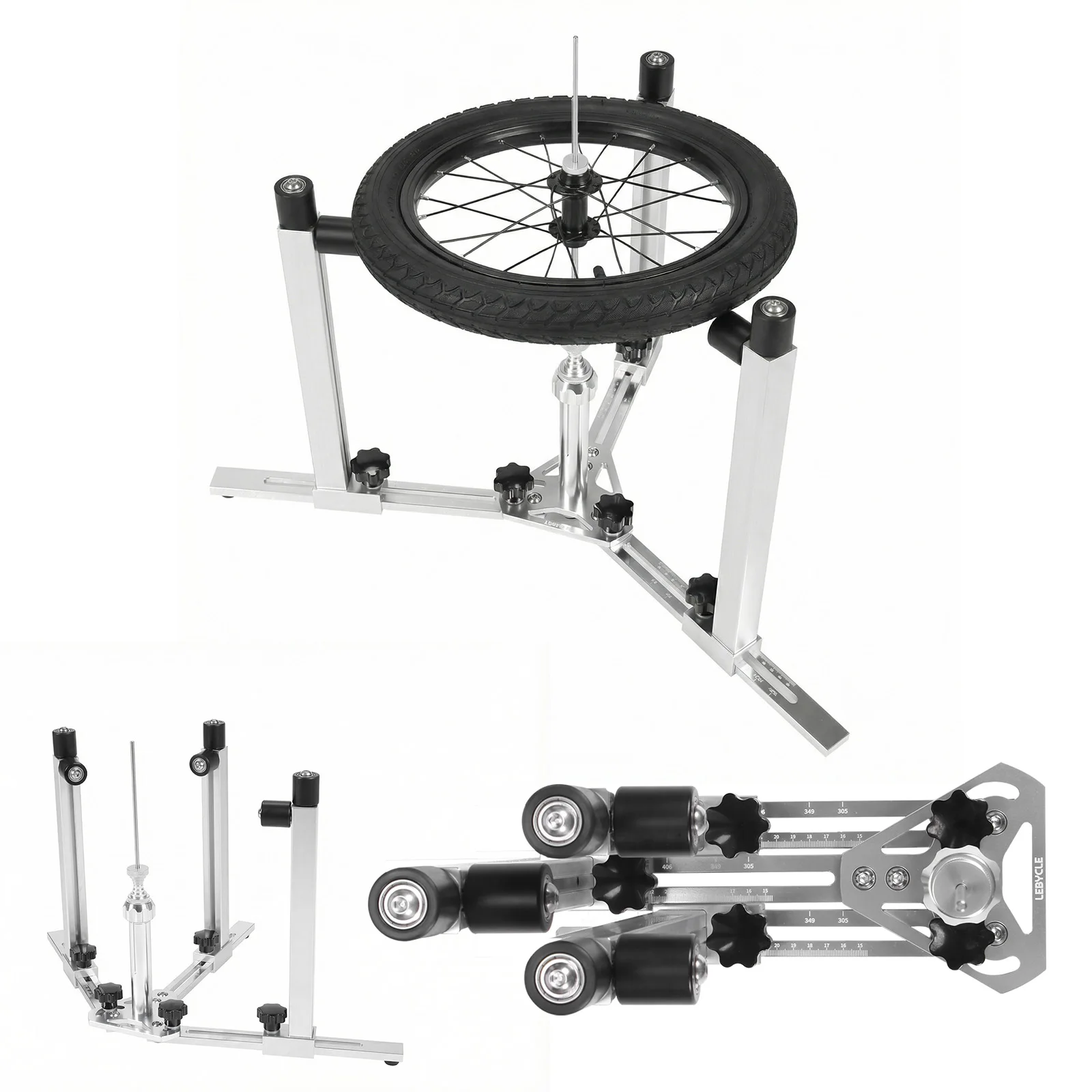 

Home Truing Stand Holder Rotating Design Bike Maintenance Stand Foldable Professional Repair Tool for Wheels Trimming Repairing