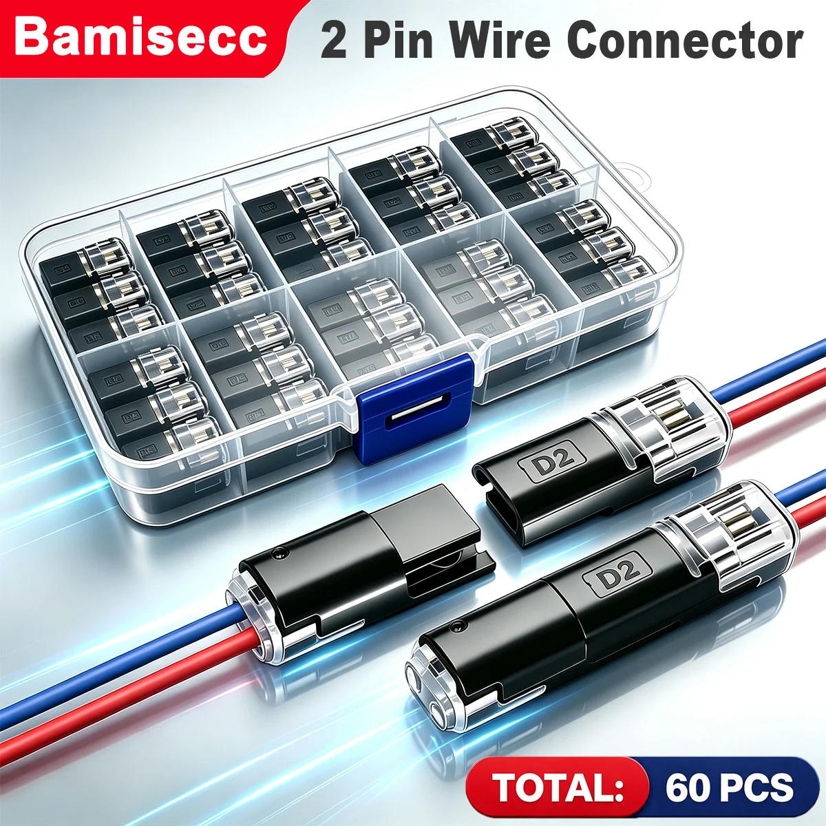Fast Dual-Pin Terminals, Dual-Pin Plug-In Connectors, PVC Insulation, Fast Connection Additions