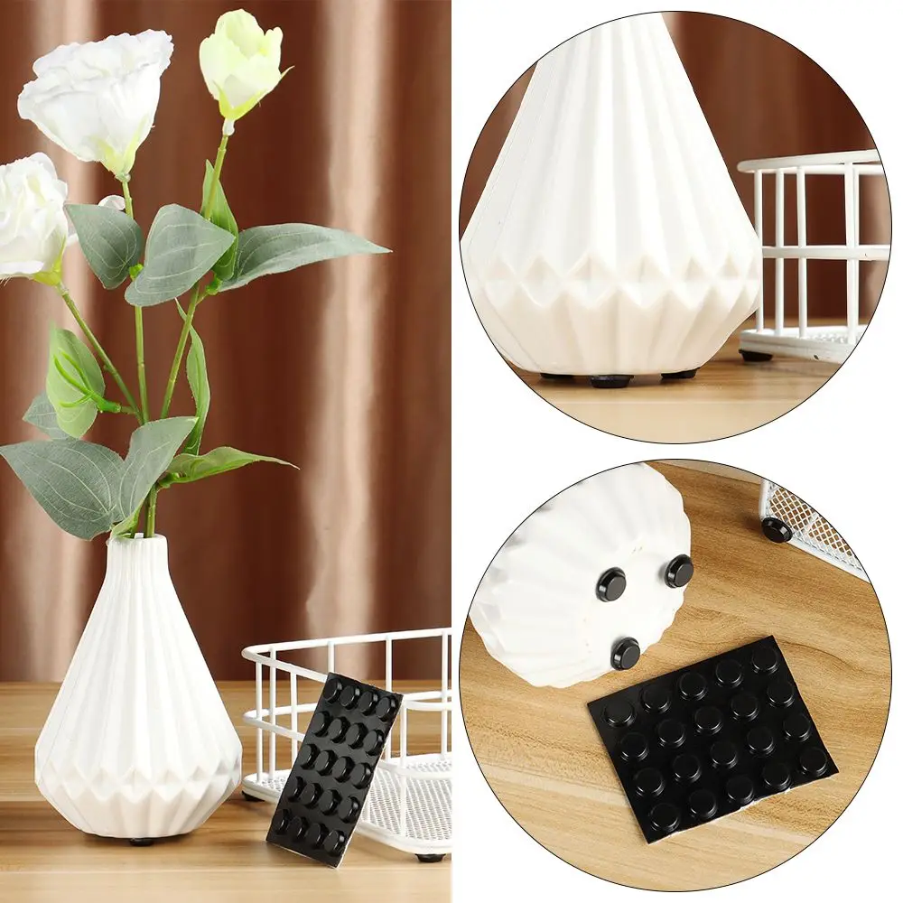 20 Capsules Furniture Round Feet Pads Anti Slip Shock Absorber Self-Adhesive Silicone Bumper Damper Silicone Rubber Plastic