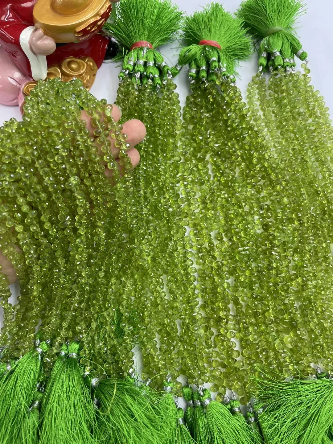 

Натуральные натуральные свободные бусины зеленый перидот капля граненые 4-6 мм 20 см модный аксессуар для DIY ювелирных изделий оптовая продажа бусины дизайн камень