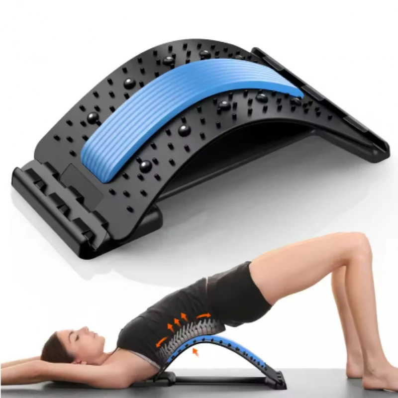 3-Level Adjustable Back Stretcher for Lower Back Pain Relief. Lumbar Cracker Board, Spine Decompression Device. Scoliosis Massag