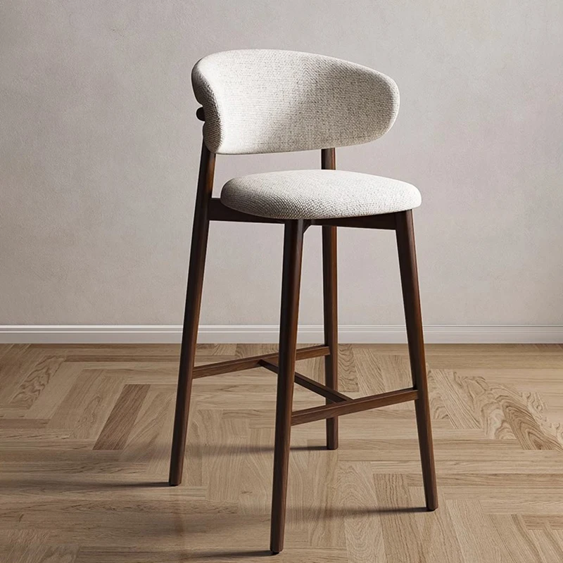 

Wood Design Lounge Bar Chairs Modern Resturant Comfortable High Bar Stool Nordic Minimalist Taburete Alto Living Room Chairs