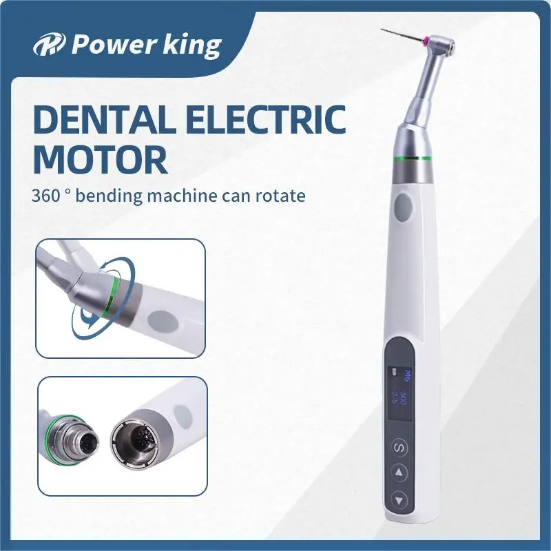 Dental Endo Motor 16:1 Reduction Contra Angle Endodontic Treatment Root Canal Therapy Wireless 360 Degree Rotation