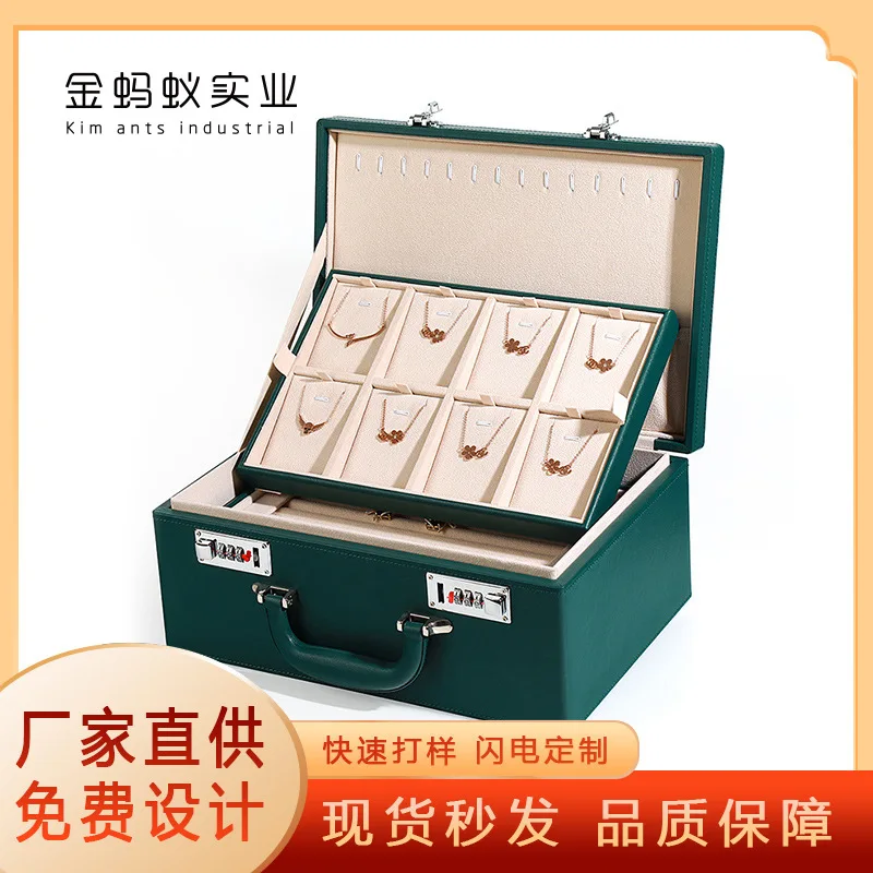 Four-layer Jewelry Box Multifunctional Portable With Lock Bracelet Necklace Ring Box Jewelry Storage Display Box Wholesale