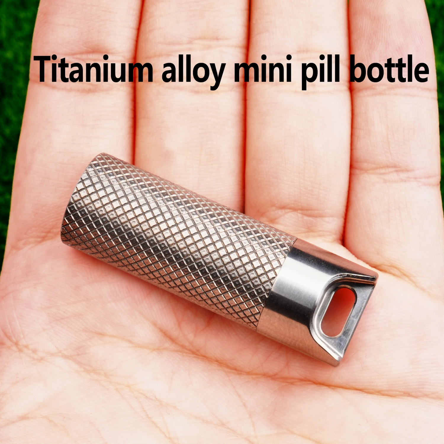 

Small Medicine Bottle Portable Mini Titanium Alloy Seals Bottle Waterproof Canister Bottles Outdoor EDC non-slip Durable