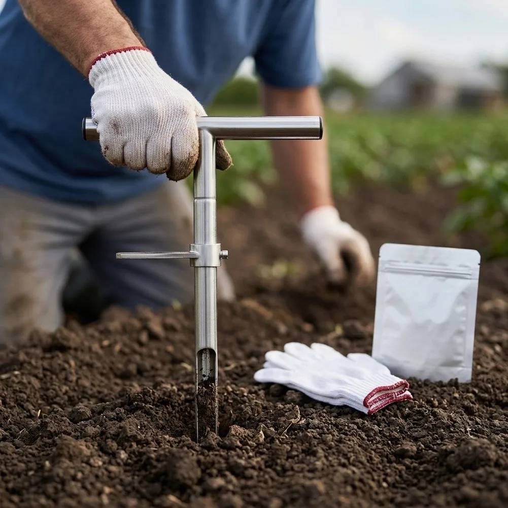 36 Inch Stainless Steel Soil Sampling Probe with T Handle for Farm Agriculture Soil Sampling and Field Data Collection