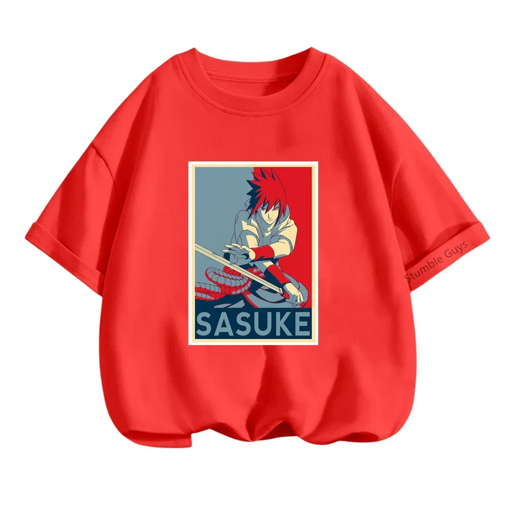 3-14 Years Boys Narutoes Sasuke Tshirt Cartoon Casual Summer Goku Short-sleeved Girls T-shirt Kids Teen Clothes Girls Clothes